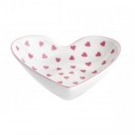 ROY KIRKHAM FINE BONE CHINA | PINK HEARTS SMALL HEART SHAPED BOWL
